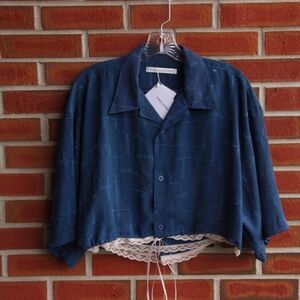 Upcycled Button Down Crop Top and Skirt Set